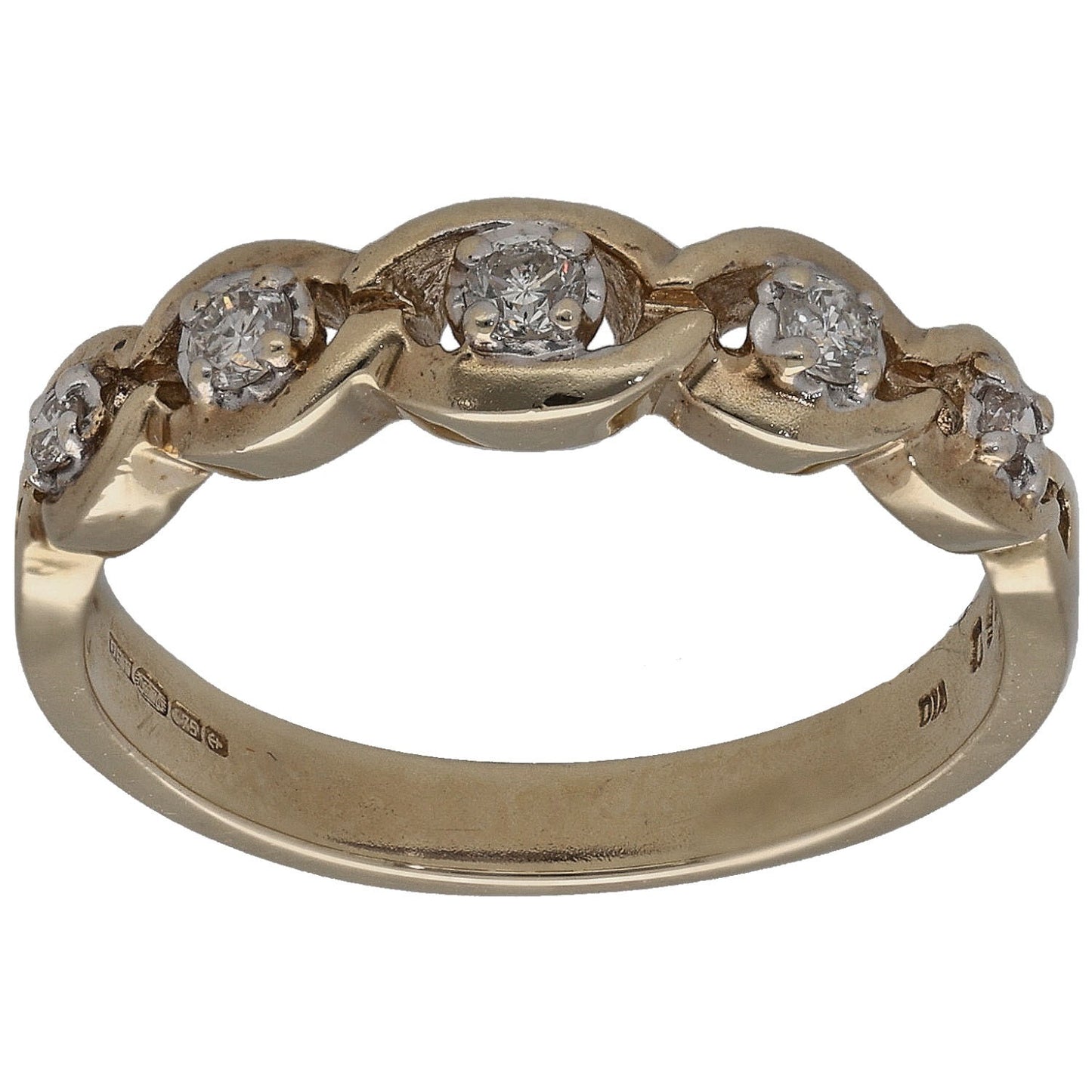 9ct Gold 0.10ct Diamond Half Eternity Ring Size K