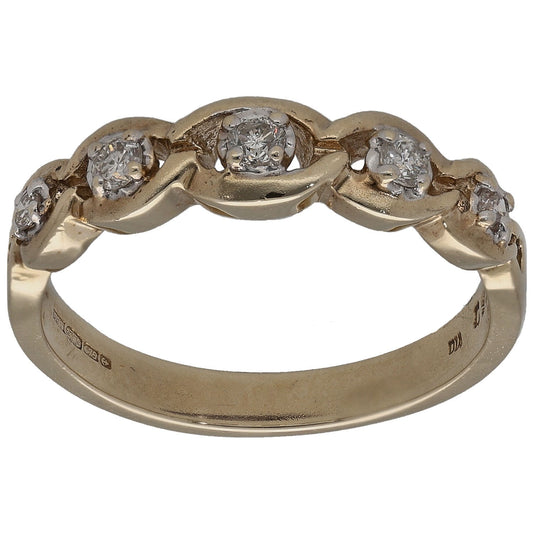 9ct Gold 0.10ct Diamond Half Eternity Ring Size K