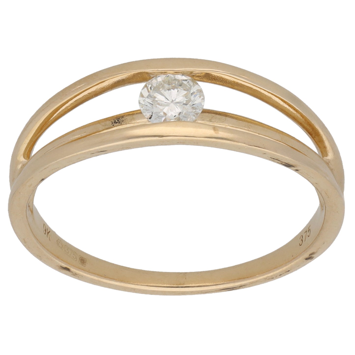 9ct Gold 0.25ct Diamond Solitaire Ring Size P