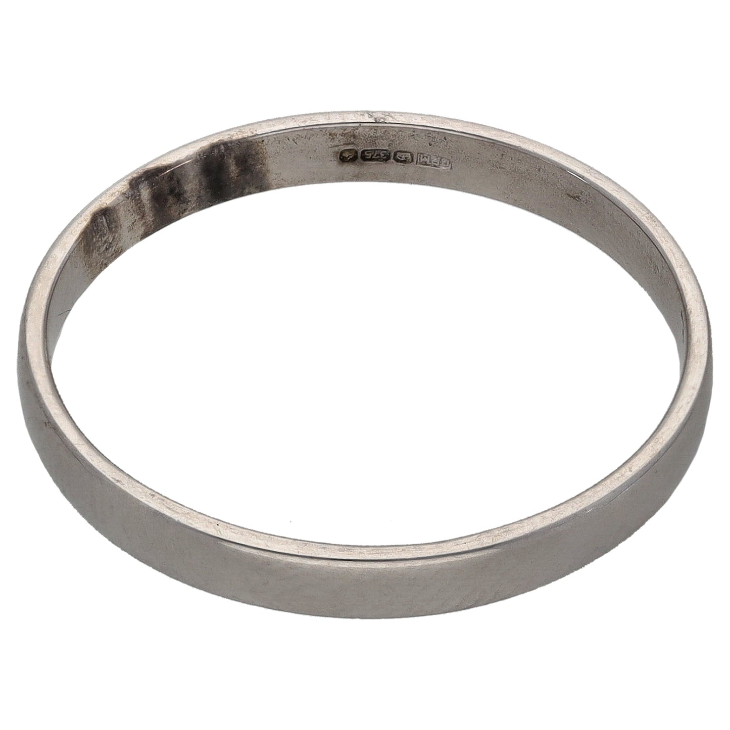 9ct White Gold Plain Wedding Ring Size X