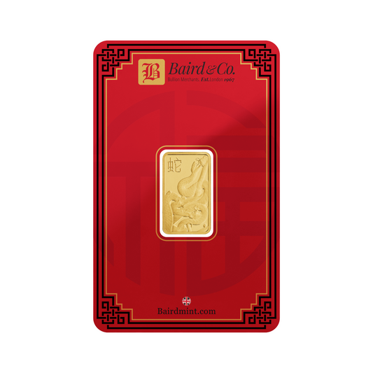 New 24ct 10g Lunar Year of the Snake Gold Bar