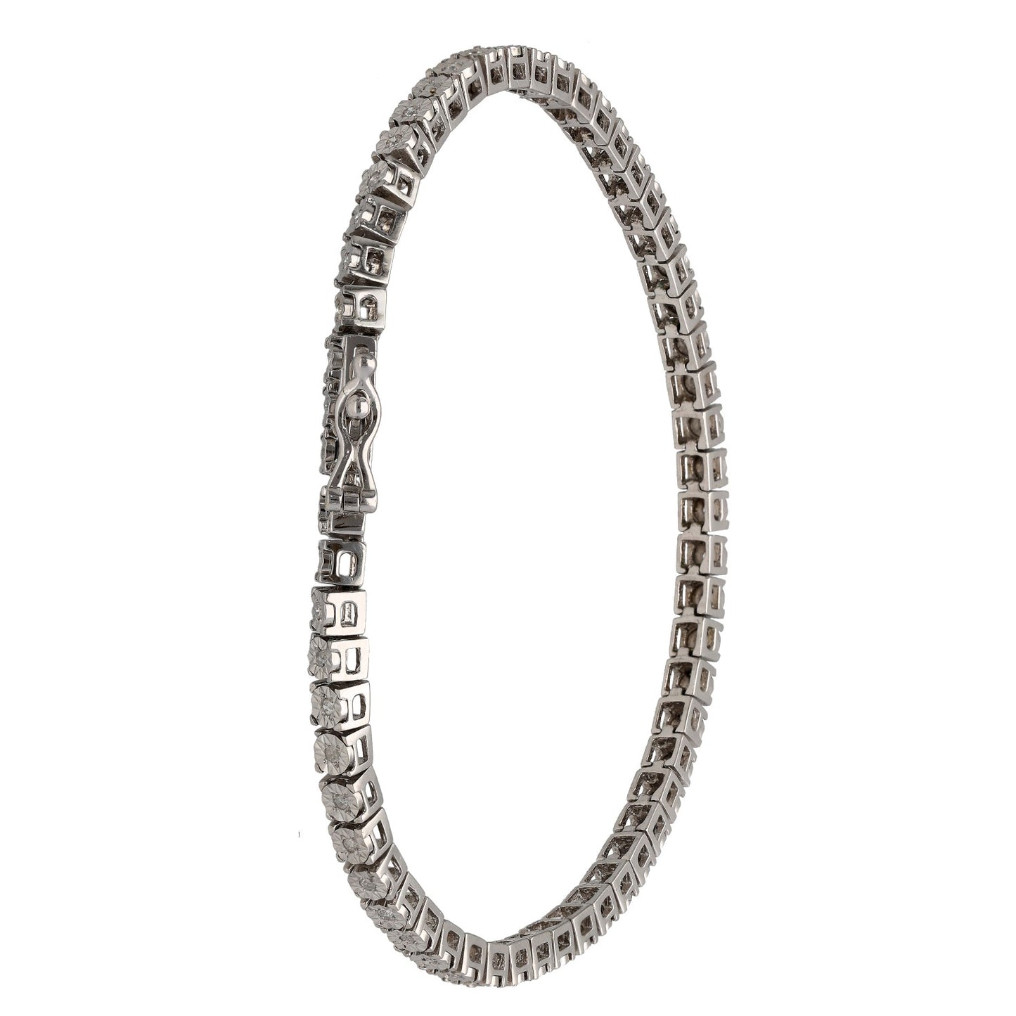 9ct White Gold 0.57ct Diamond Line/Tennis Bracelet