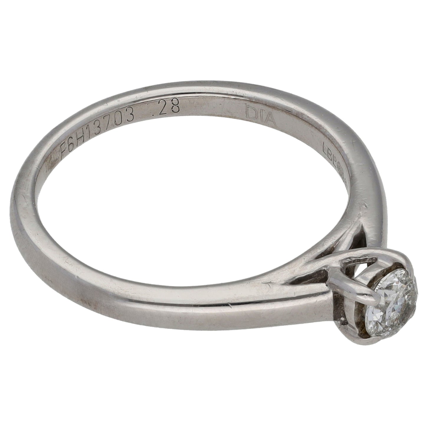 9ct White Gold 0.28ct Diamond Solitaire Ring Size N