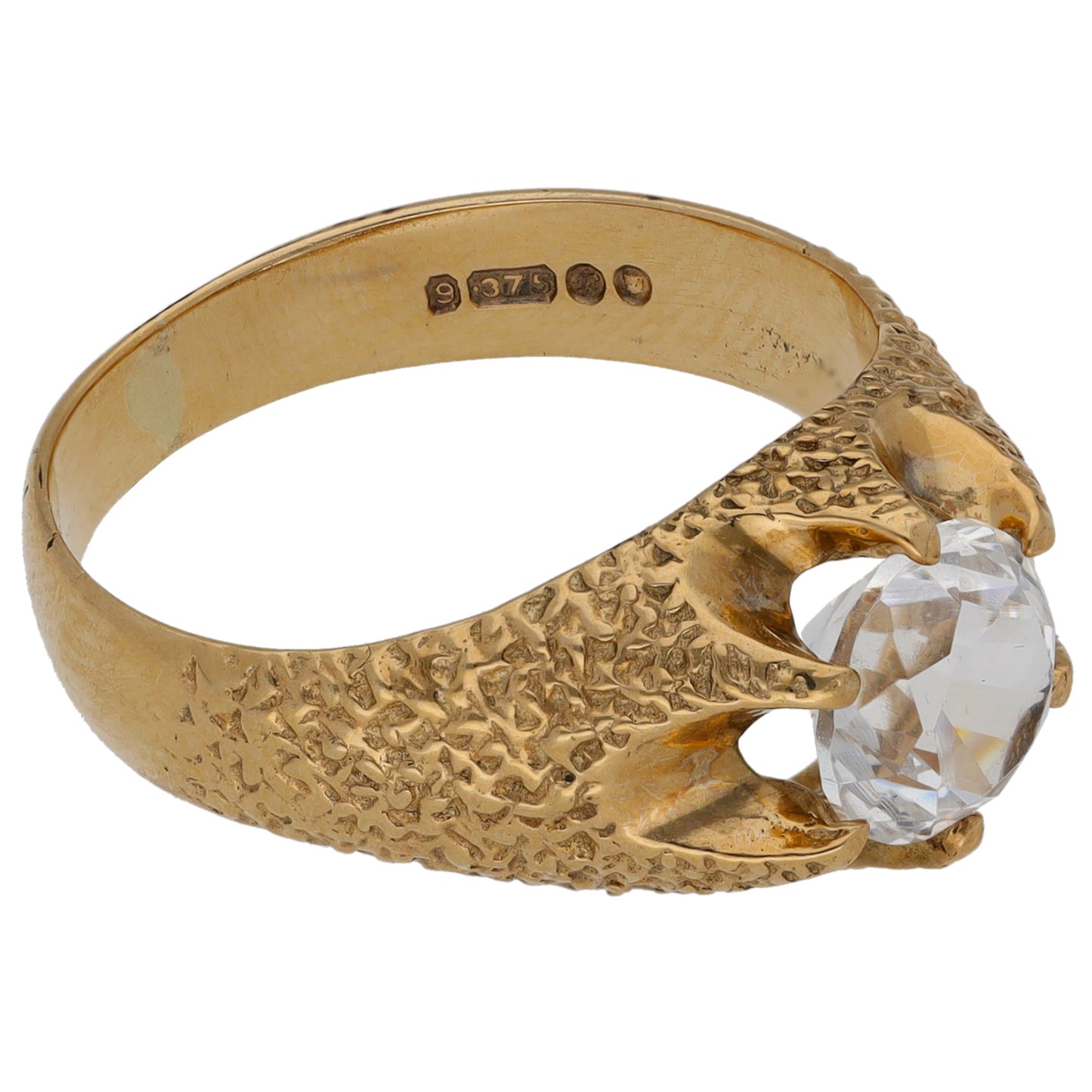 9ct Gold Cubic Zirconia Single Stone Ring Size Q