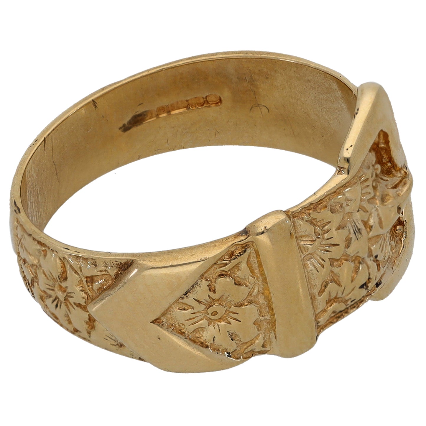 9ct Gold Buckle Ring Size R