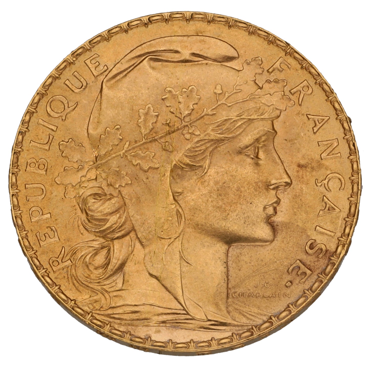22ct Gold French 20 Francs Coin 1913