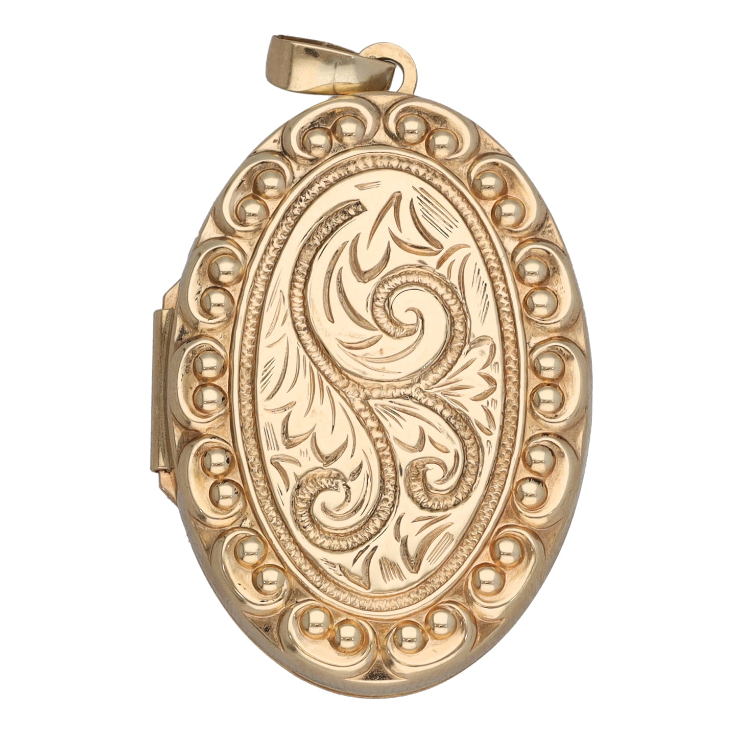 9ct Gold Patterned Locket Pendant