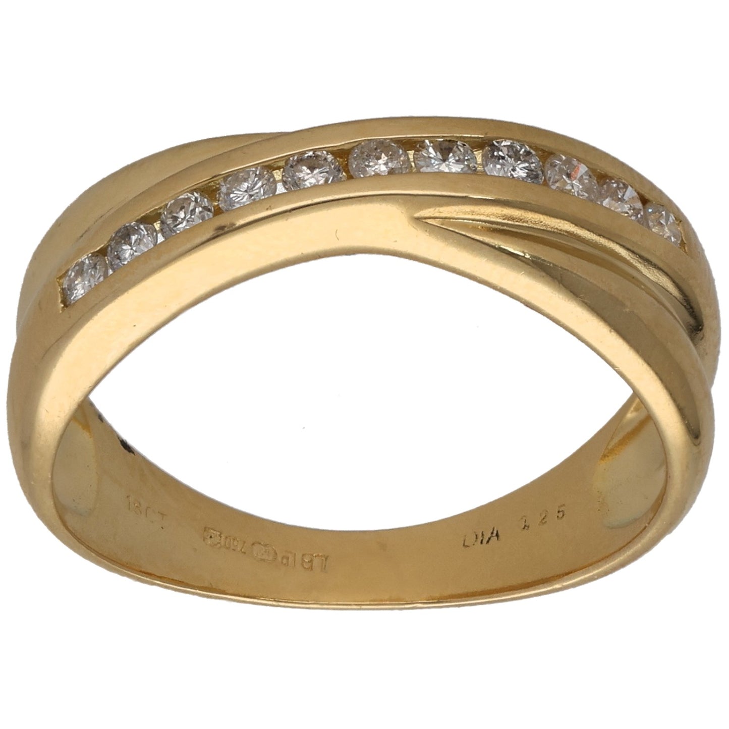18ct Gold 0.25ct Diamond Half Eternity Ring Size N