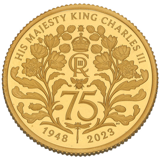 22ct Gold The 75th Birthday Of King Charles III 1/4 OZ 2023