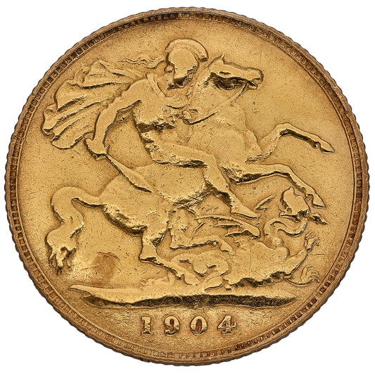 22ct Gold King Edward VII Half Sovereign Coin 1904