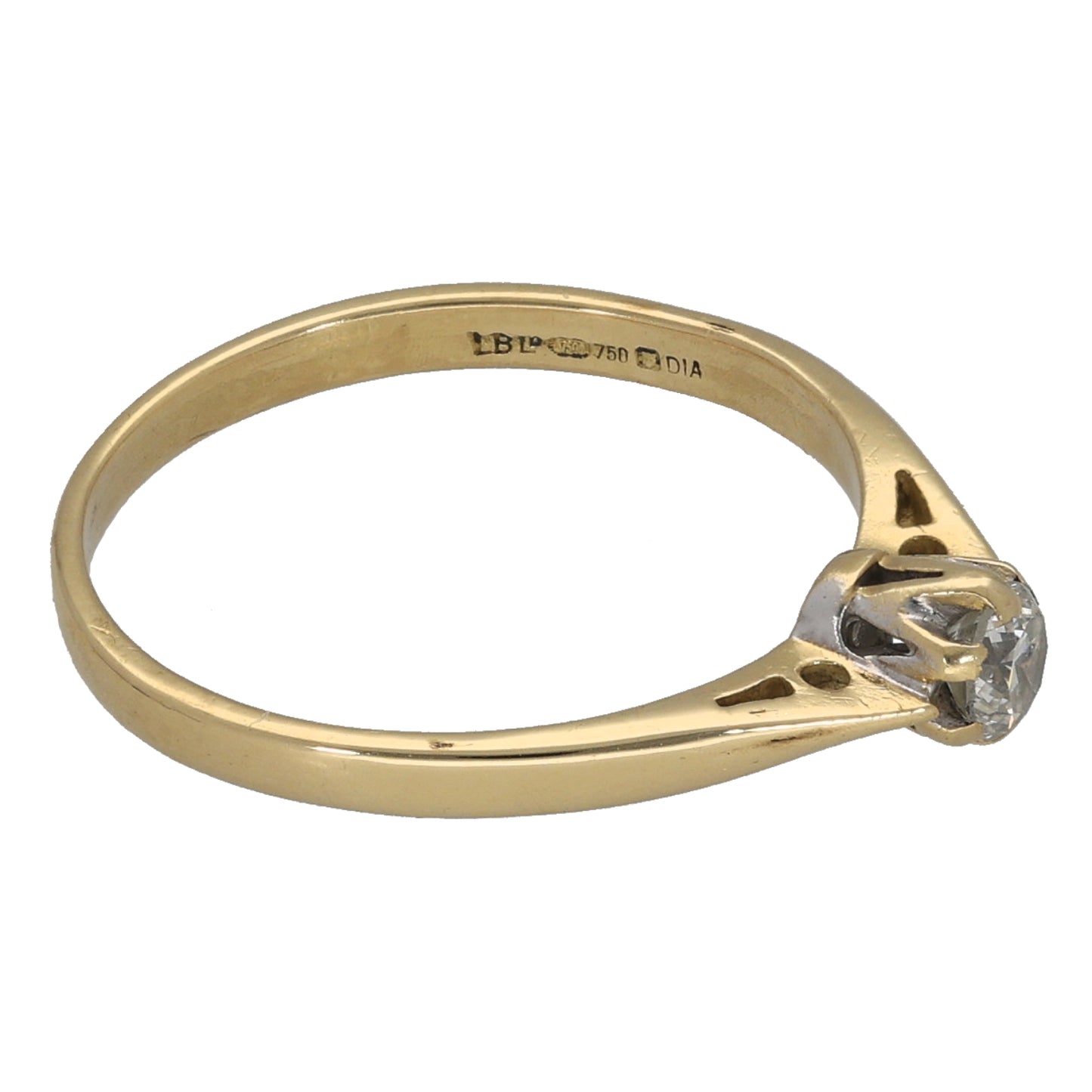 18ct Gold 0.15ct Diamond Solitaire Ring Size I