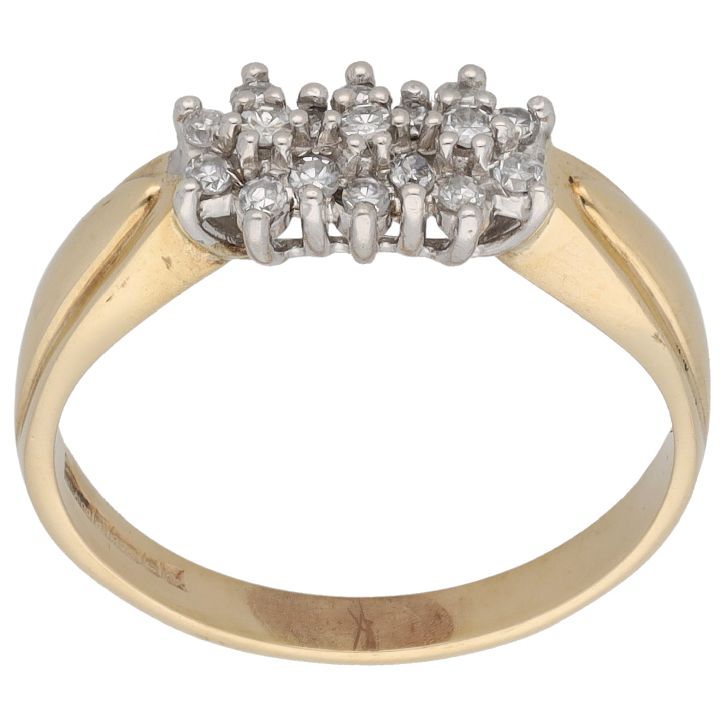 9ct Gold 0.255ct Diamond Dress/Cocktail Ring Size N