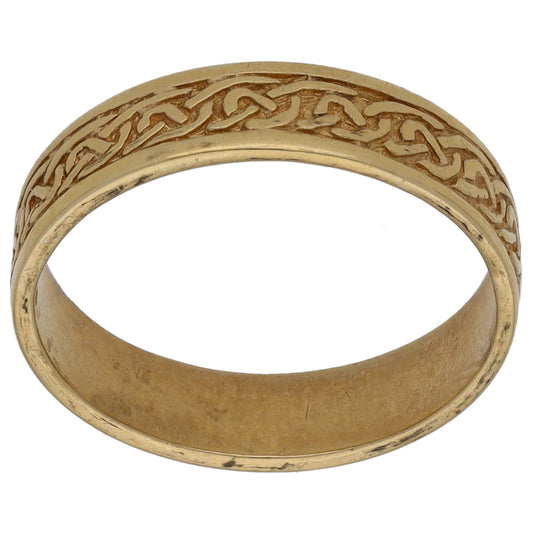9ct Gold Patterned Wedding Ring Size Q