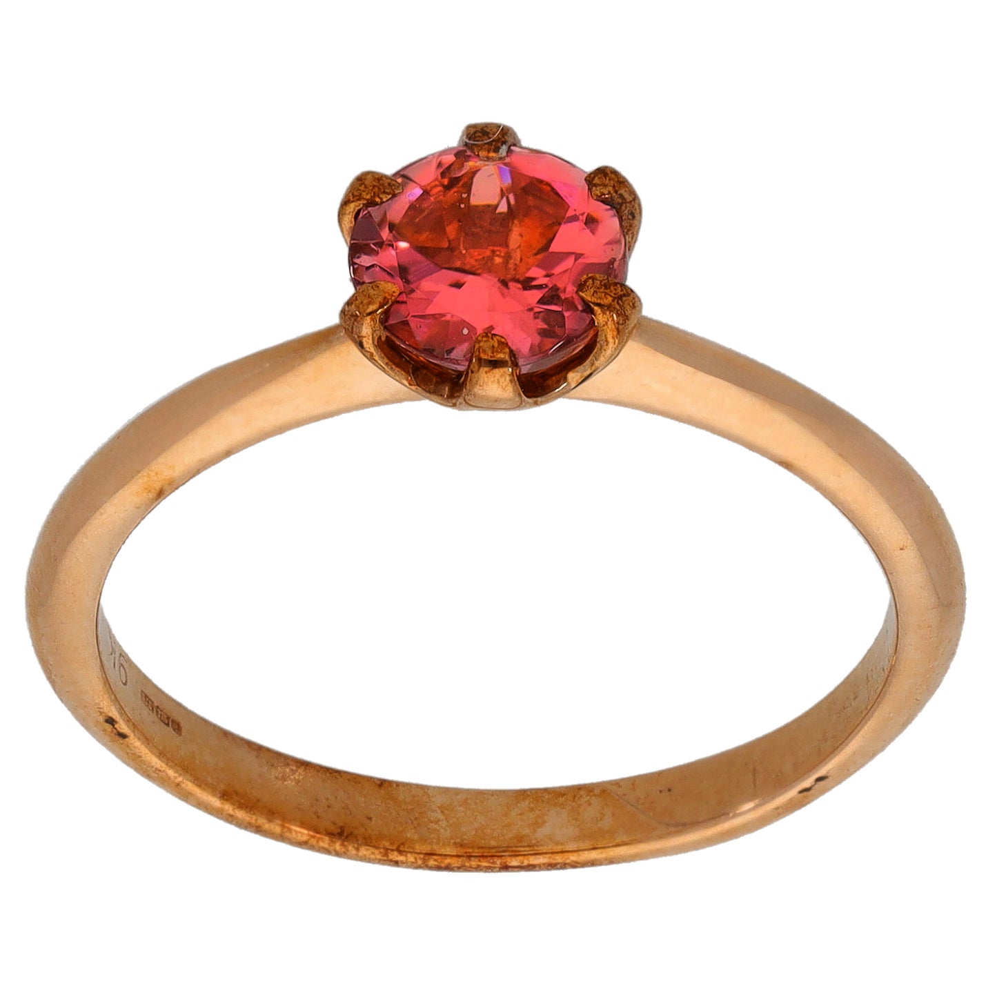 9ct Gold Tourmaline Single Stone Ring Size N