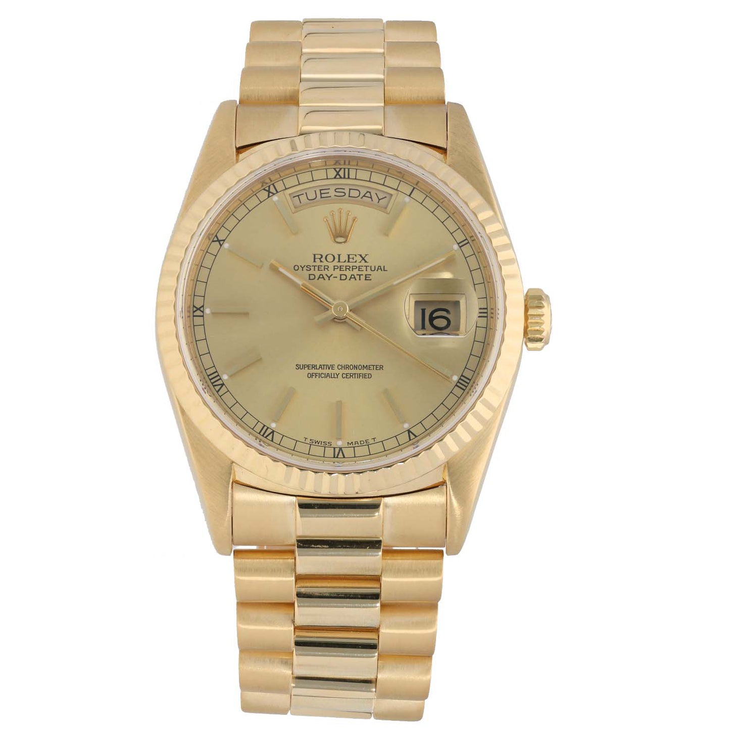 Rolex Day-Date 18238 36mm Gold Watch