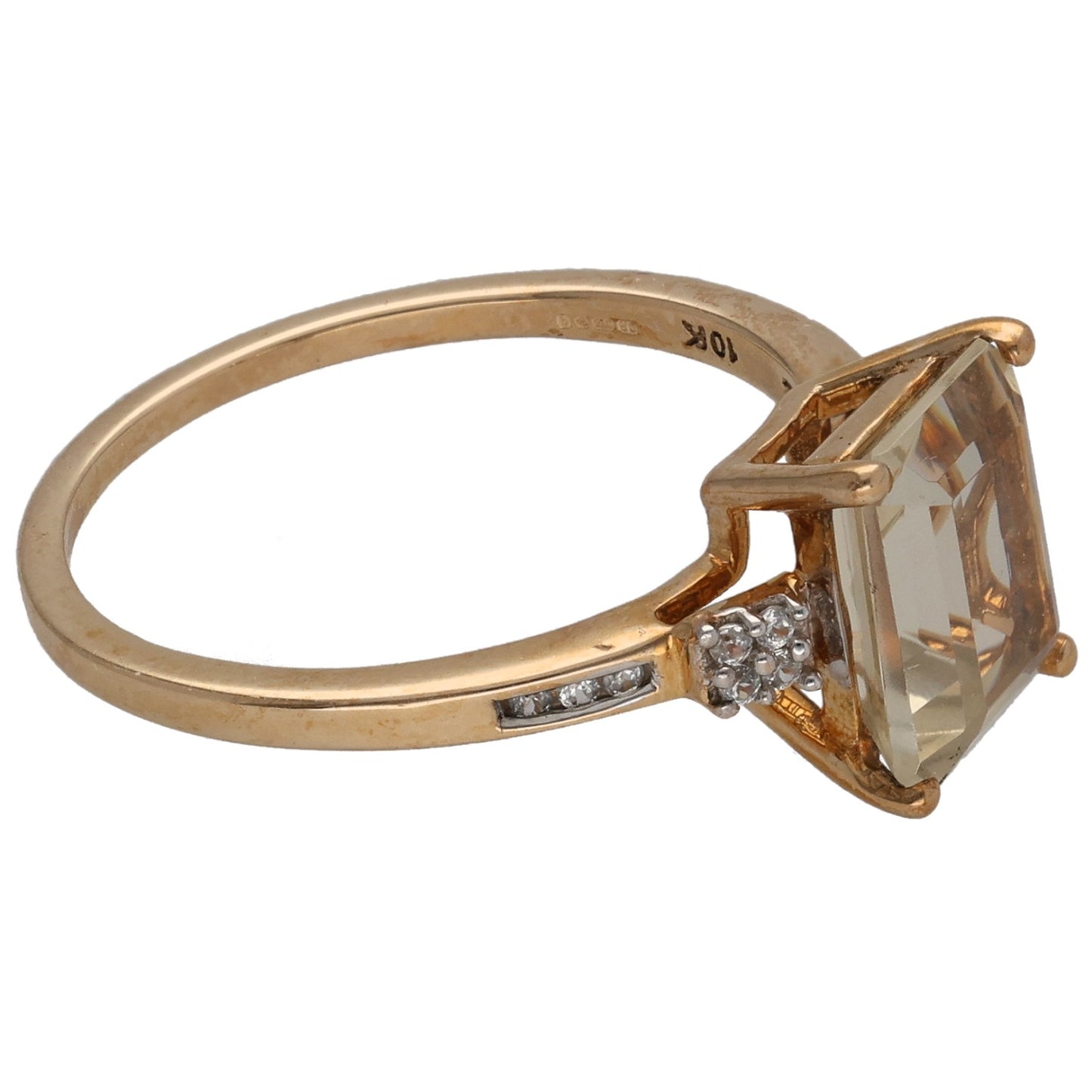 9ct Gold Feldspar & Imitation Gems Dress/Cocktail Ring Size N