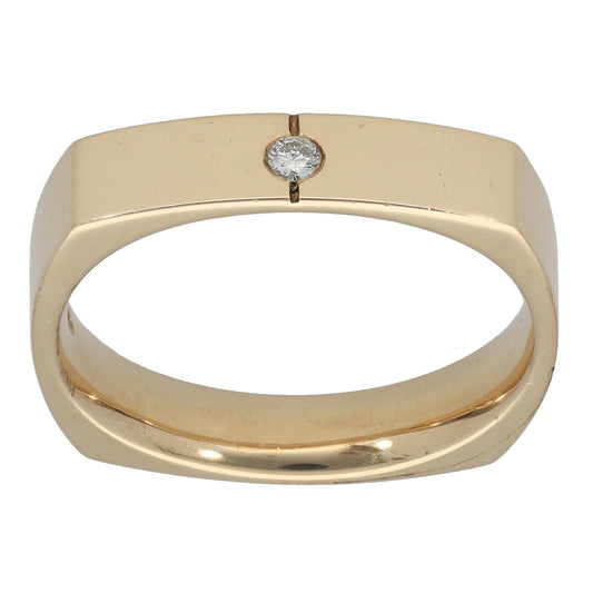 9ct Gold 0.05ct Diamond Solitaire Ring Size V