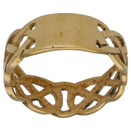 9ct Gold Shaped Wedding Ring Size R