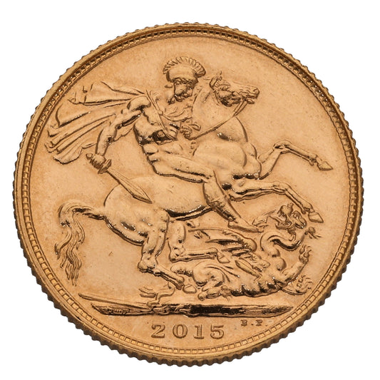22ct Gold Queen Elizabeth II Full Sovereign Coin 2015