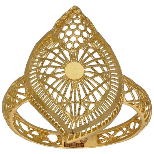 New 22ct Gold Petal Mesh Ring Size N-P