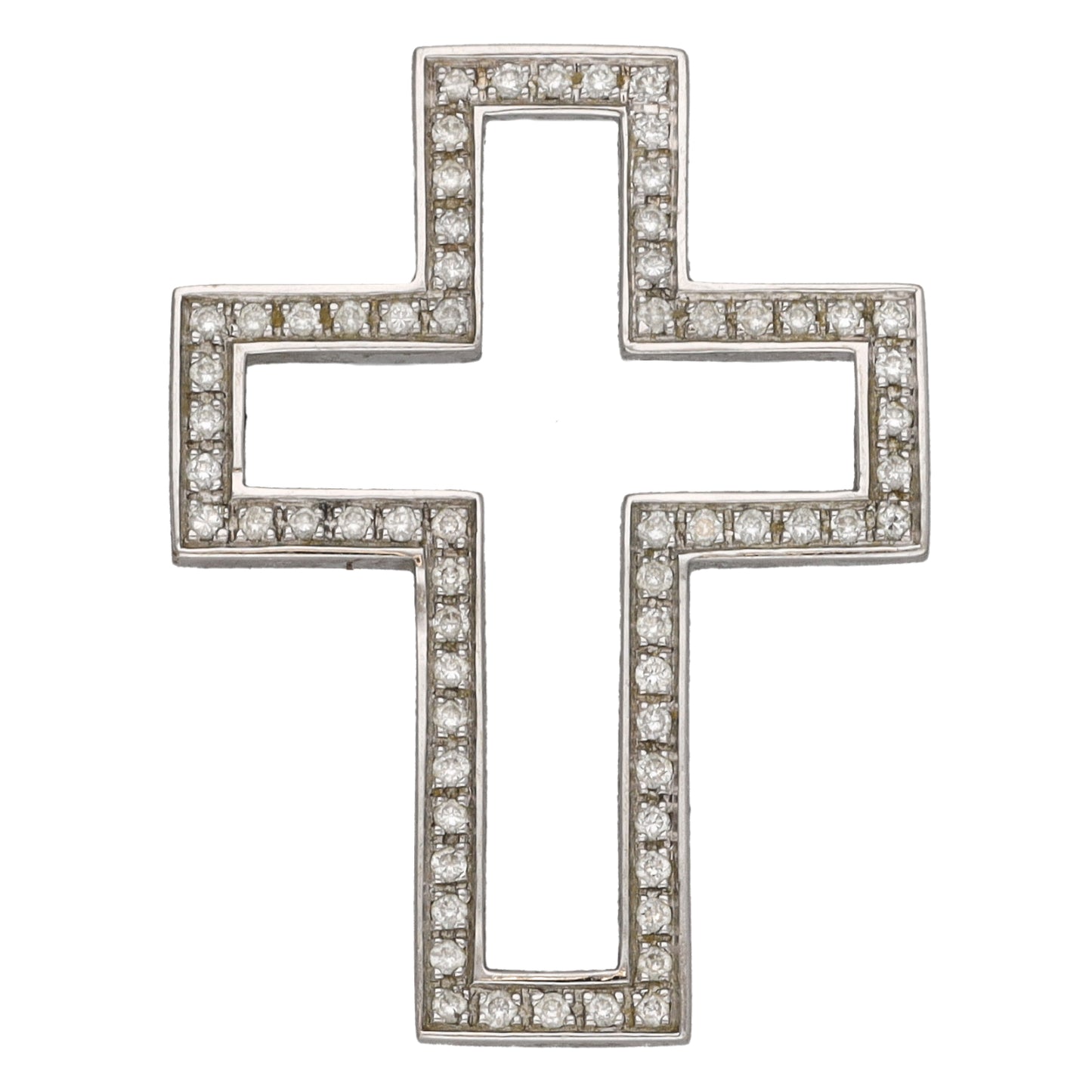 18ct White Gold 0.33ct Diamond Cross Pendant