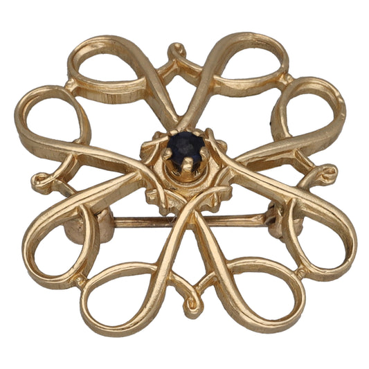 9ct Gold Sapphire Dress Brooch