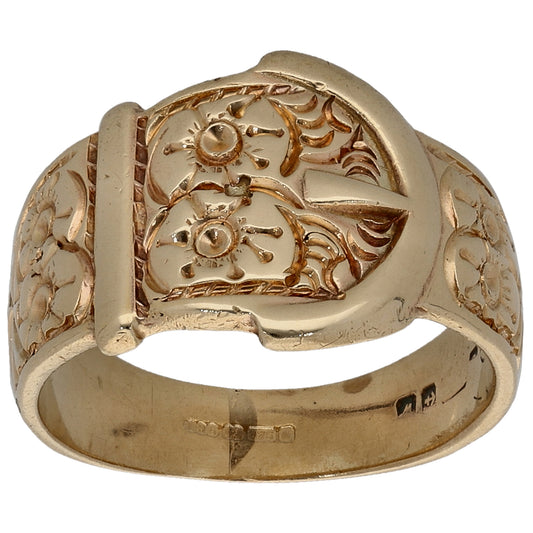 9ct Gold Buckle Ring Size M