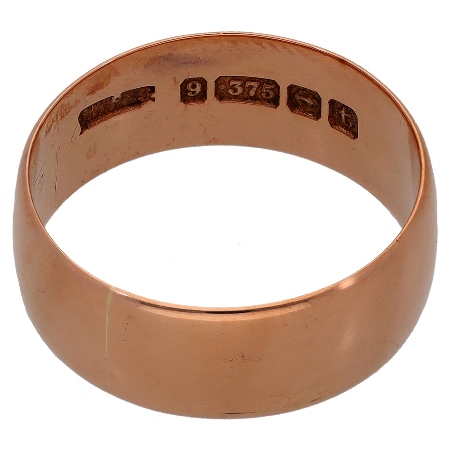 9ct Rose Gold Plain Wedding Ring Size R