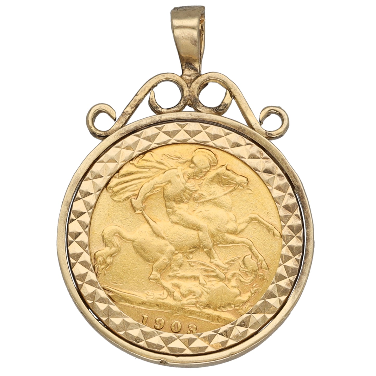 9ct Gold Half Sovereign Coin Pendant