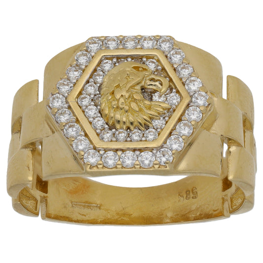 9ct Gold Cubic Zirconia Eagle Ring Size T