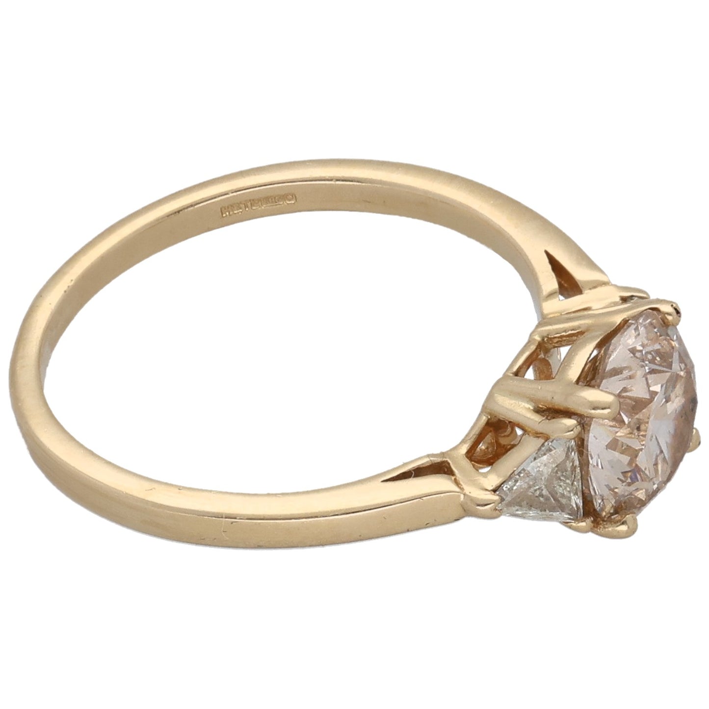 14ct Gold 2.25ct Diamond Trilogy Ring Size O