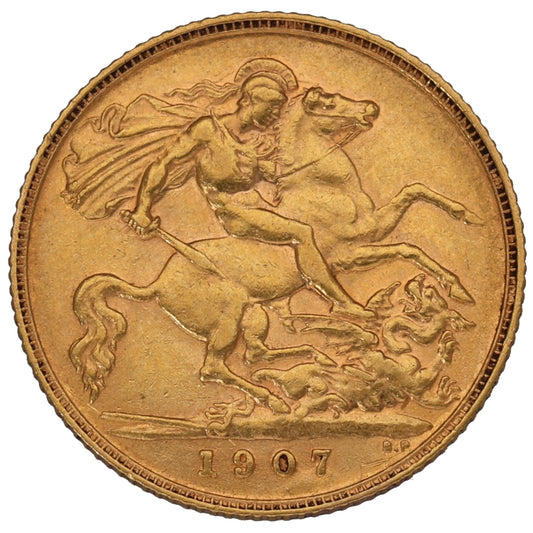 22ct Gold King Edward VII Half Sovereign Coin 1907