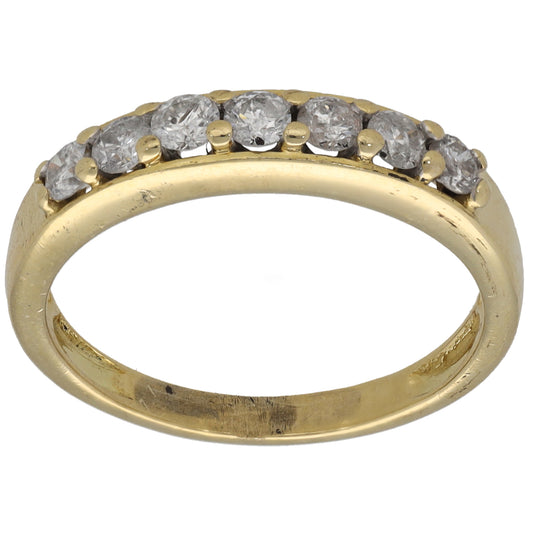 18ct Gold 0.35ct Diamond Half Eternity Ring Size N