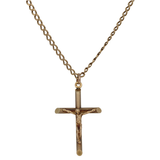 9ct Gold Crucifix Pendant With Chain