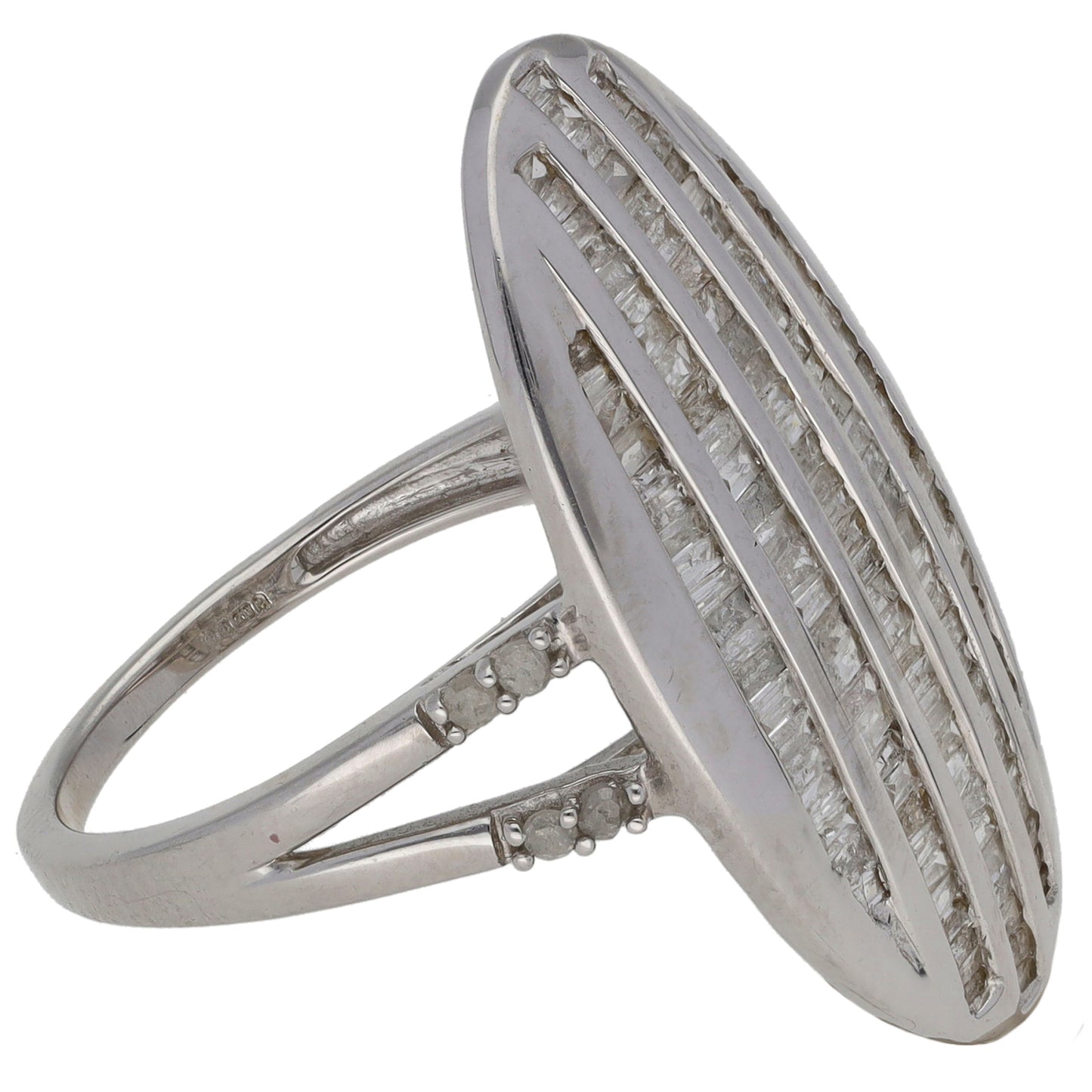 9ct White Gold 1.22ct Diamond Cluster Ring Size N