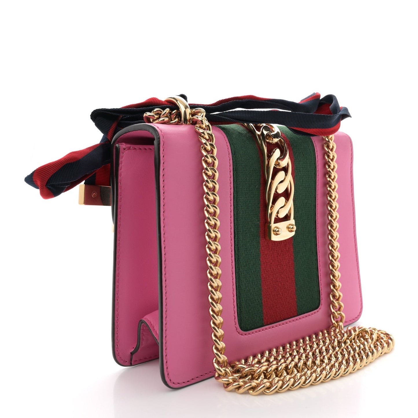 Gucci Sylvie Mini Chain Calfskin Leather Bag - Pink Tropical Flower