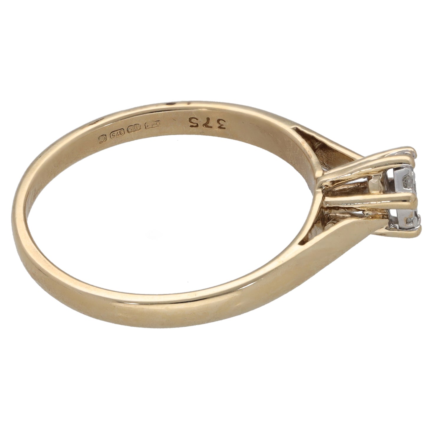 9ct Gold 0.01ct Diamond Cluster Ring Size M