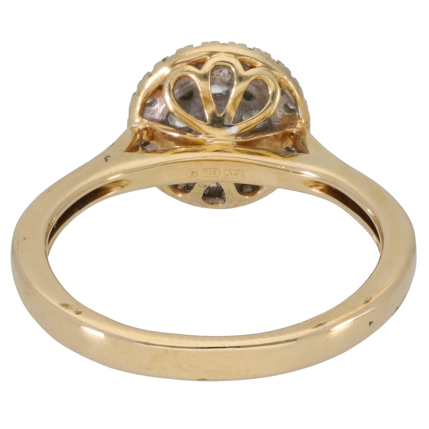 9ct Gold 0.50ct  Diamond Cluster Ring Size M