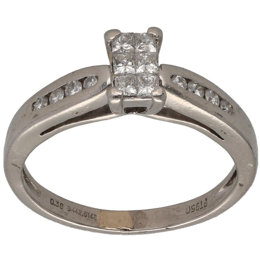 Platinum 0.38ct Diamond Dress/Cocktail Ring Size P