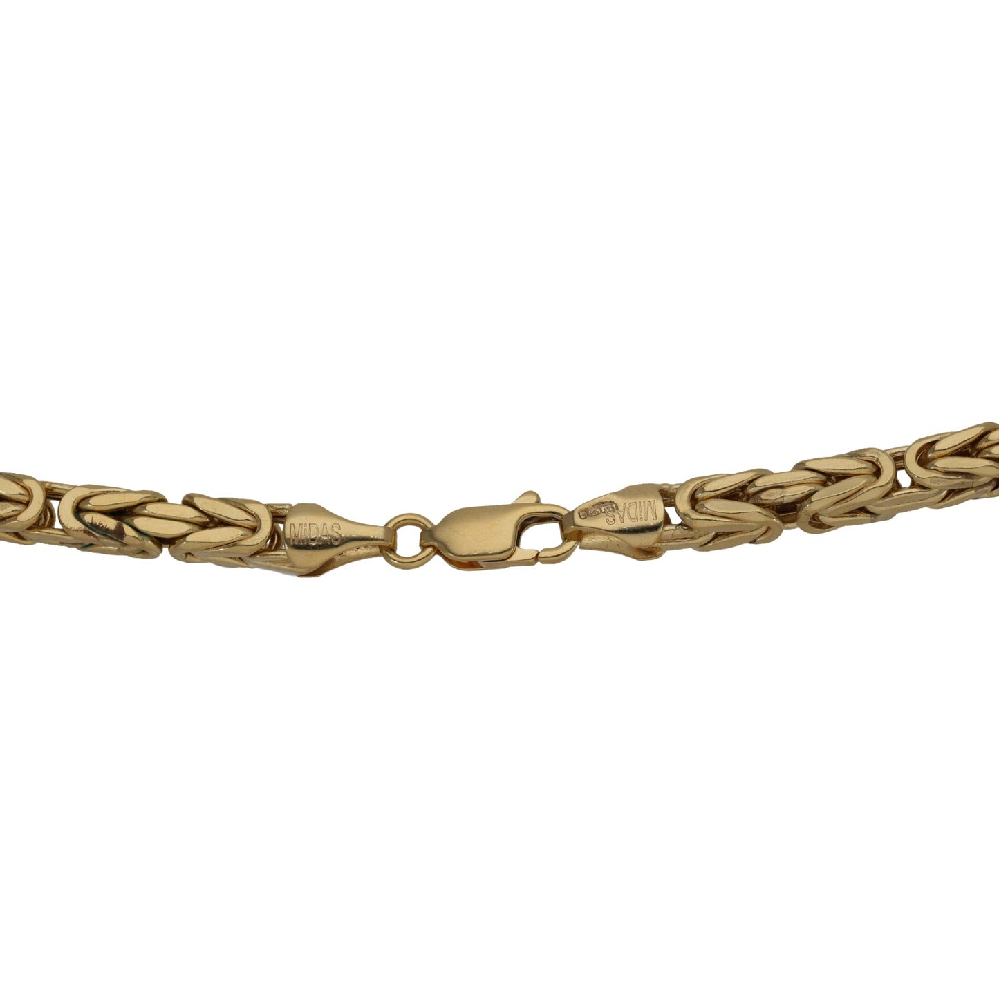 Gold chain necklace clasp with oval connector and interwoven link texture
