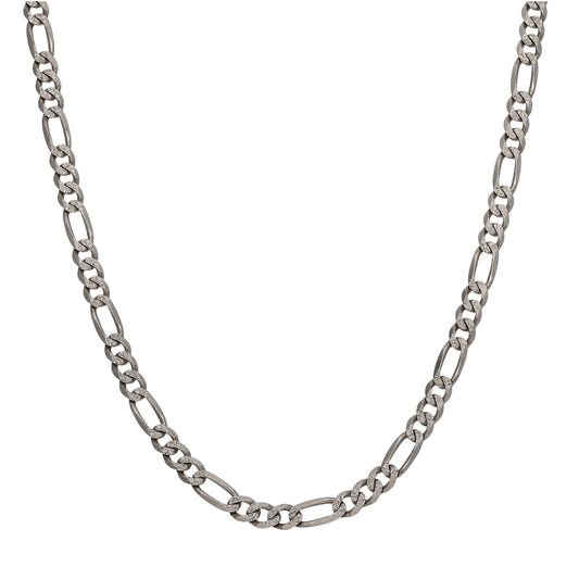 9ct White Gold Figaro Chain 22"