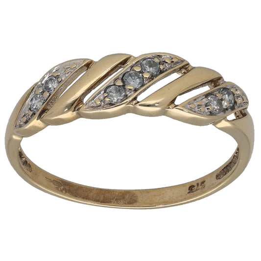 9ct Gold Cubic Zirconia Alternative Ring Size S