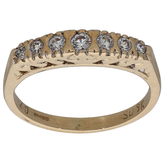 9ct Gold Cubic Zirconia Half Eternity Ring Size L