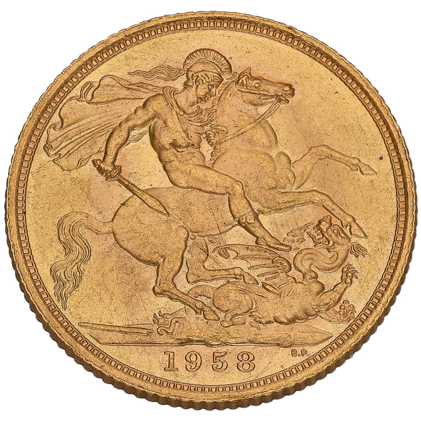 22ct Gold Queen Elizabeth II Full Sovereign Coin 1958