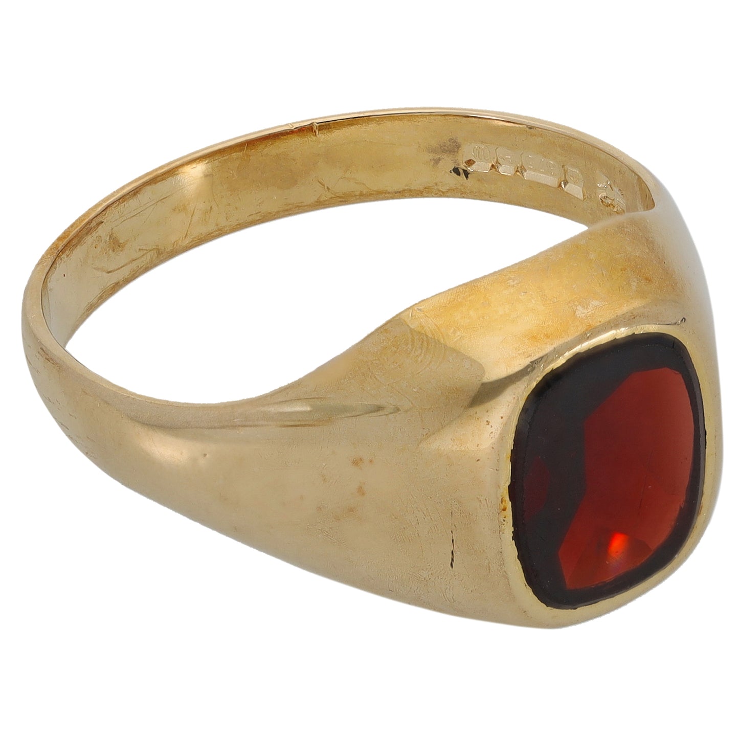 9ct Gold Garnet Single Stone Ring Size U