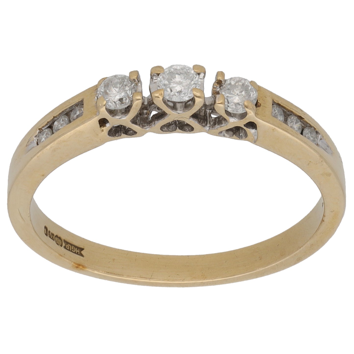 9ct Gold 0.21ct Diamond Dress/Cocktail Ring Size P