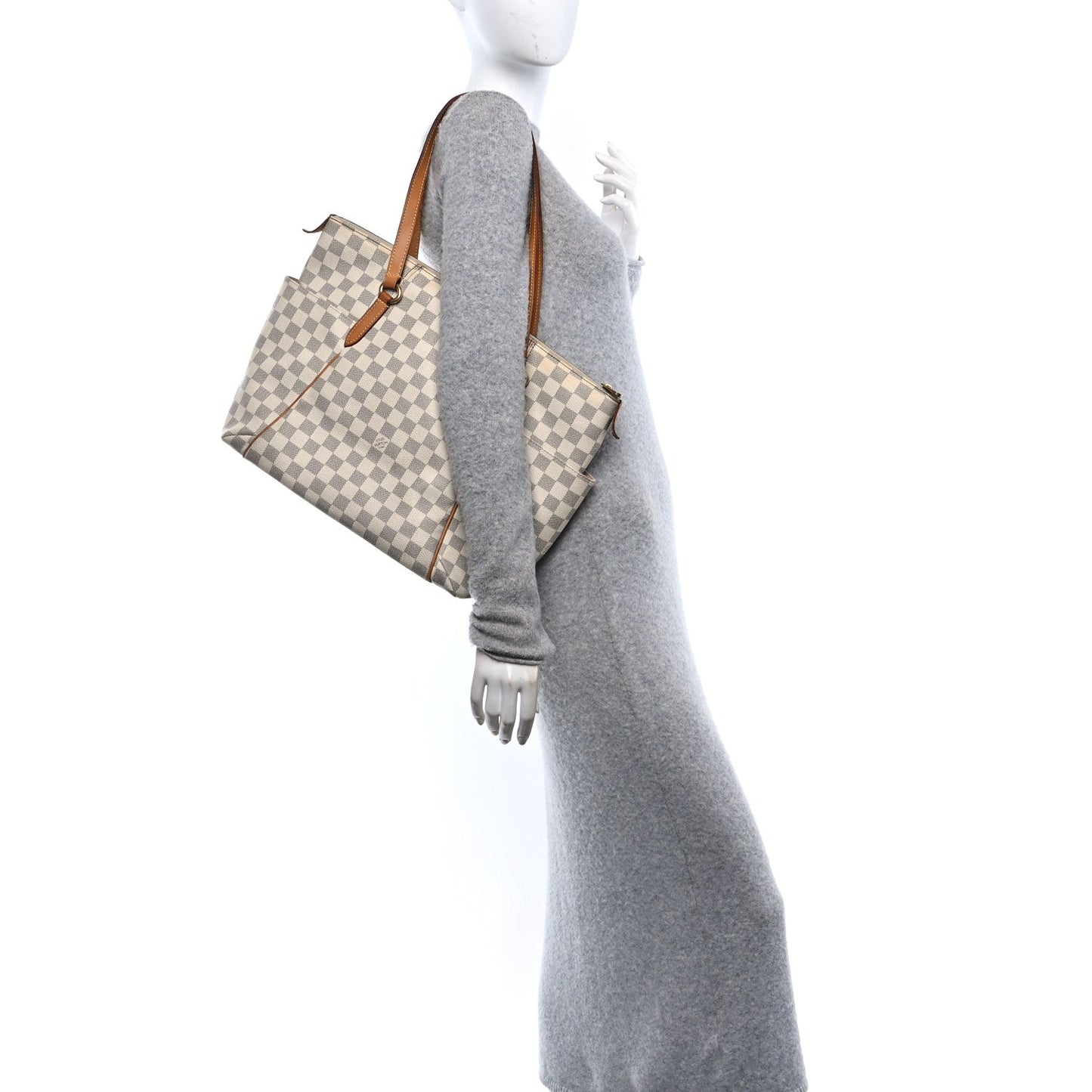 Louis Vuitton Totally MM Damier Azur Coated Canvas Bag - White