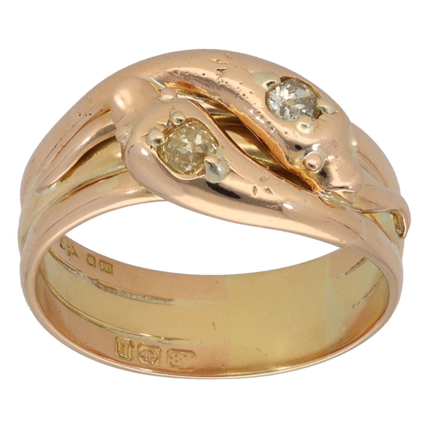 18ct Gold 0.34ct Diamond Animal Ring Size Y