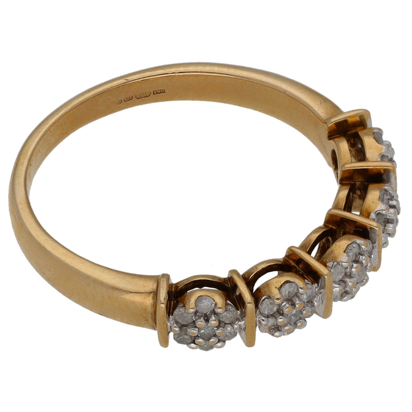 9ct Gold 0.18ct Diamond Cluster Ring Size O