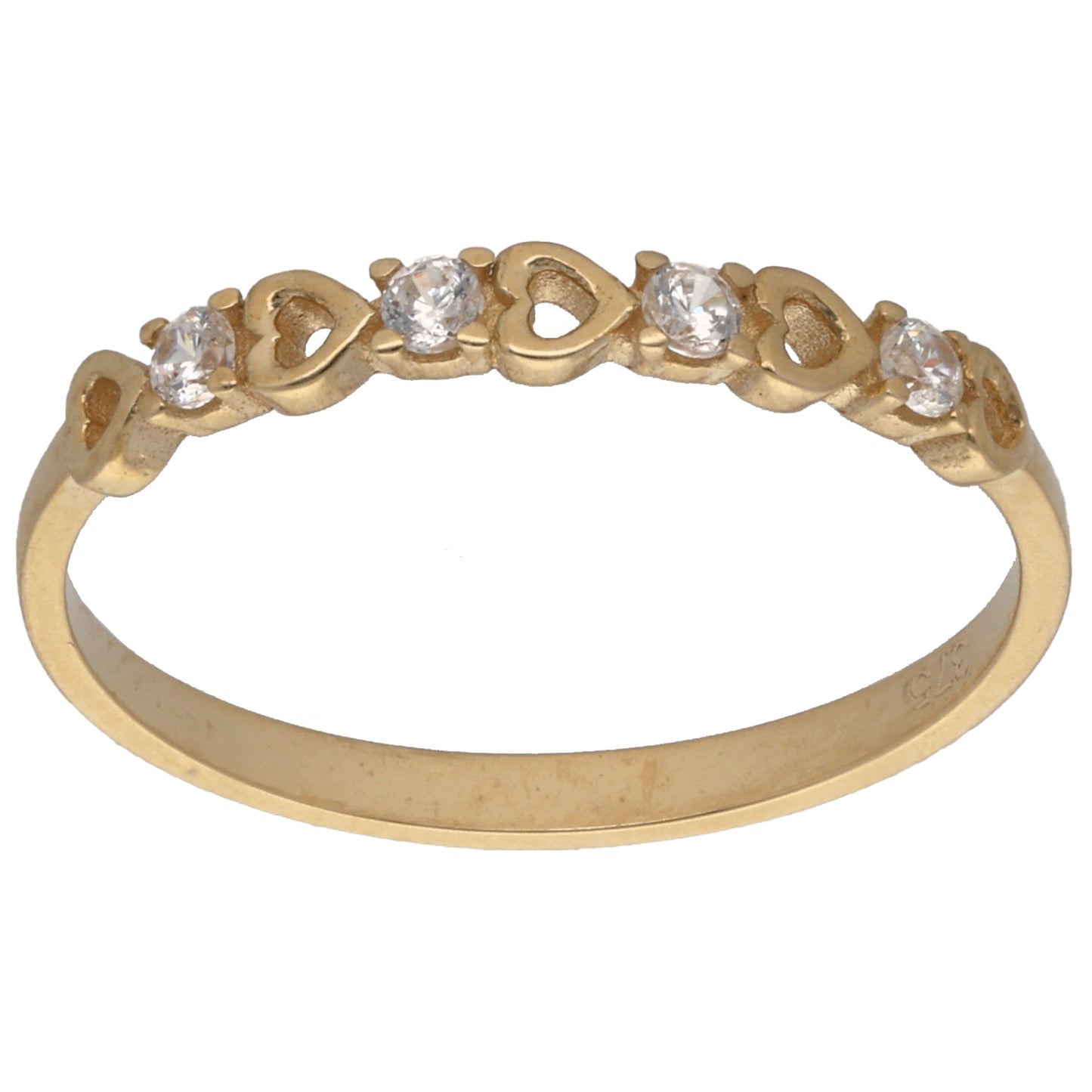 New 9ct Gold Cubic Zirconia Half Eternity Ring